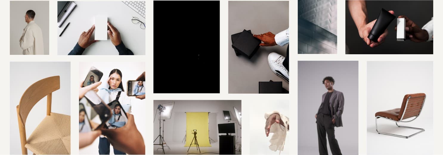 Grid of recent social media content and brand photography