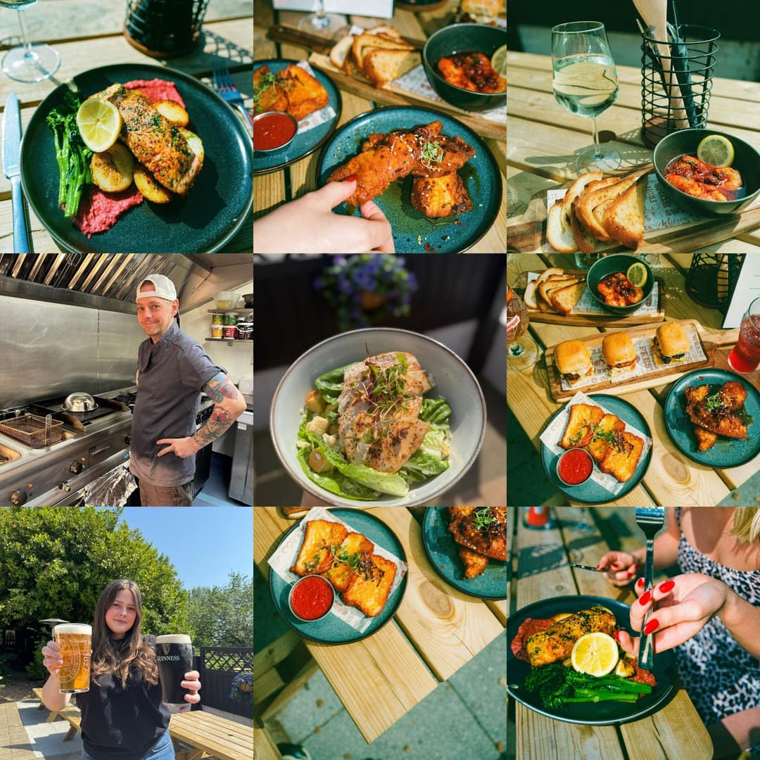 Sample Instagram grid built from a single content day
